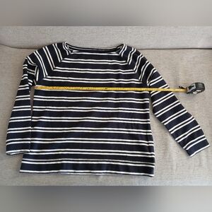 Lands' End Black and Cream Striped Shirt